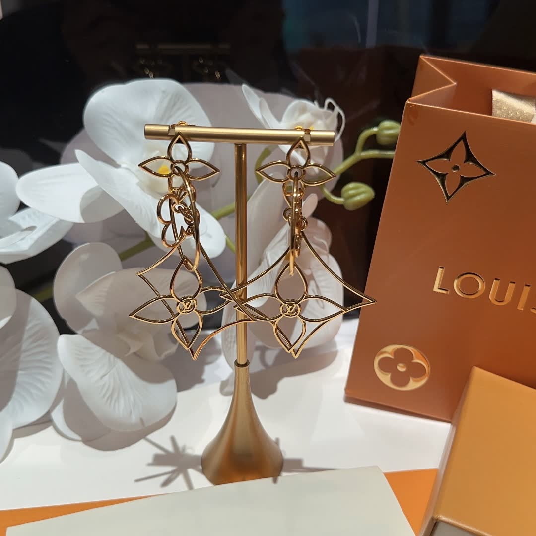 Louis Vuitton Gold Geometric Earrings